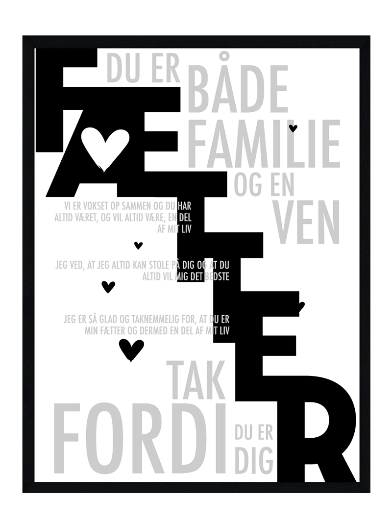 Fætter plakat - Personlig plakat