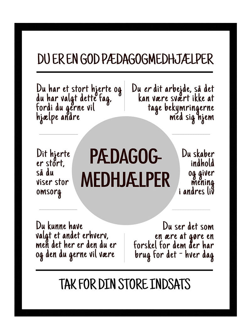 Pædagog medhjælper plakat