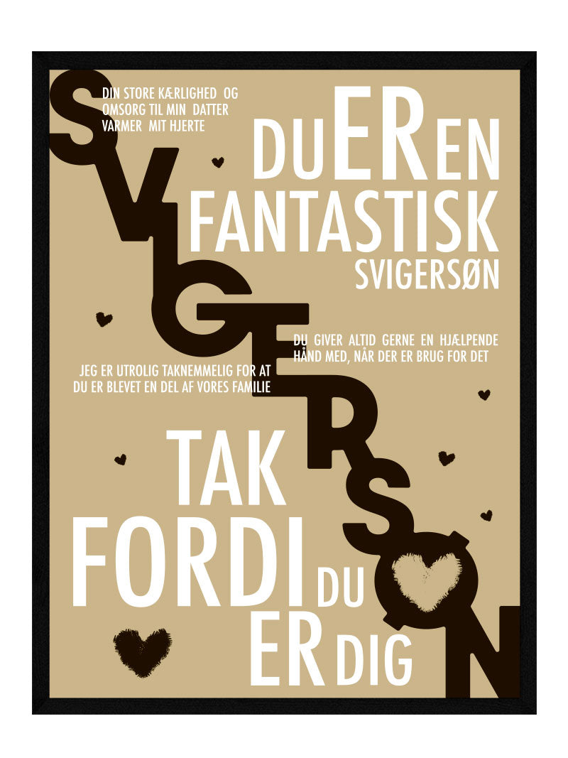 Svigersøn plakat - Personlig plakat