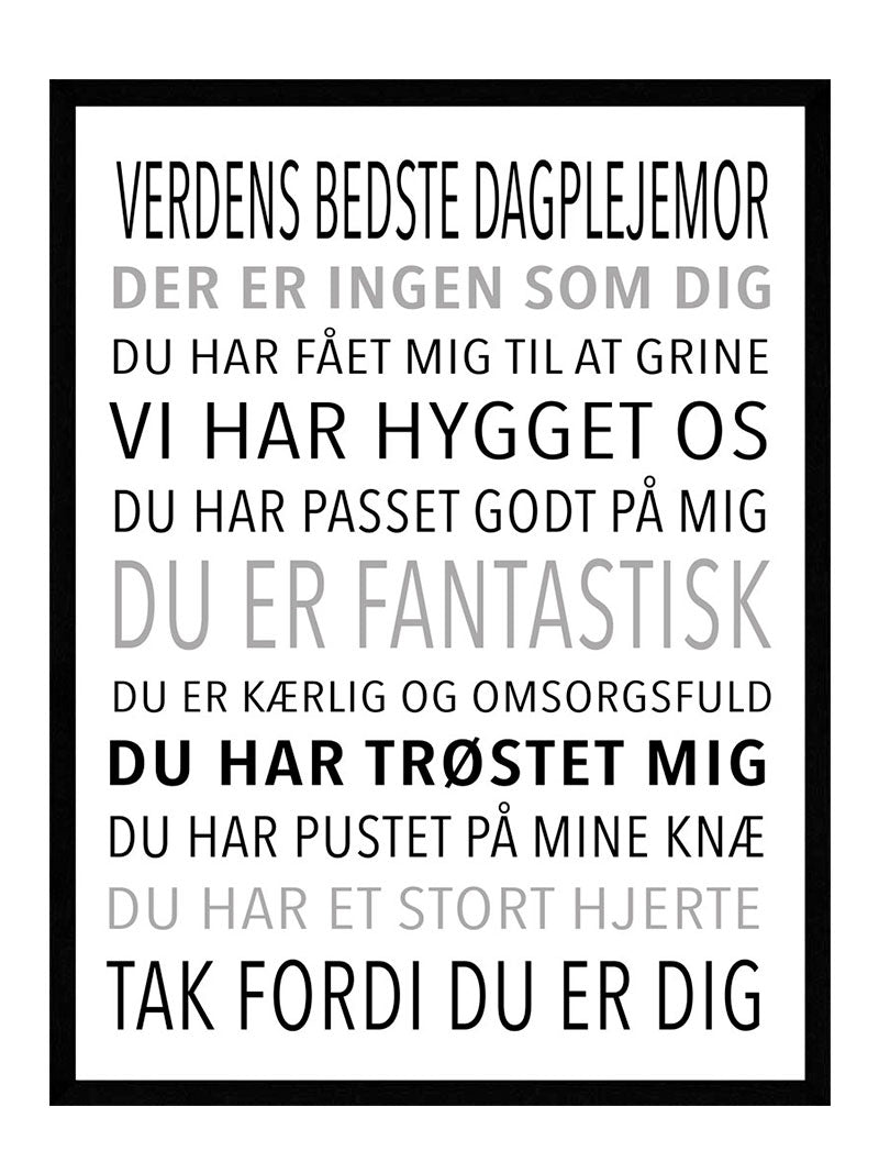 Verdens bedste dagplejer - plakat