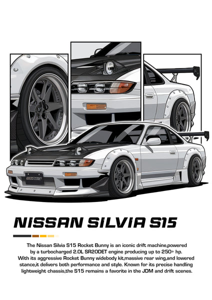 Bil Plakat 113 - Nissan Silvia S15