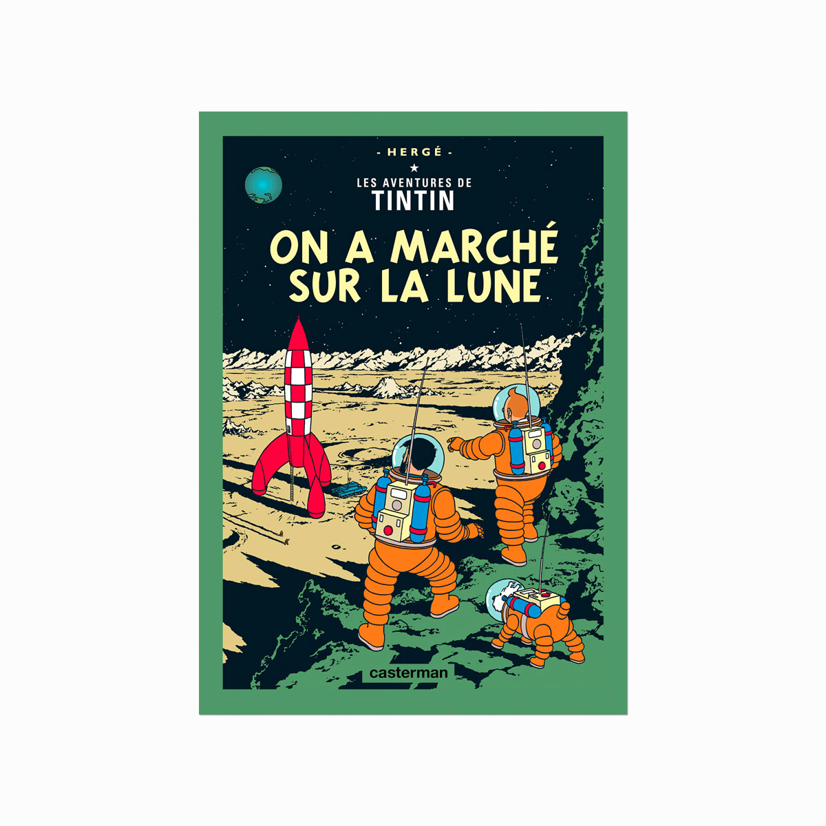 Tintin plakat  On a marché sur la Lune (1954)