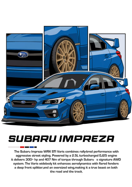 Bil Plakat 115 - Subaru Impreza WRX STI