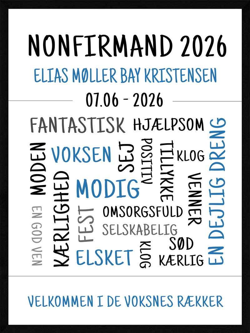 Nonfirmand plakat / dreng