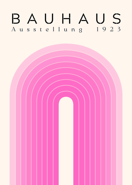 Bauhaus Plakat 2 - Bløde Buer i Rosa