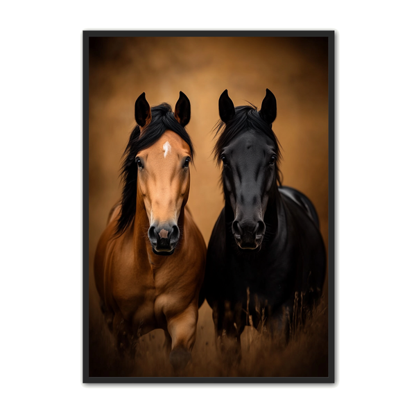 Hest Plakat 47 - To Majestætiske Heste Side om Side