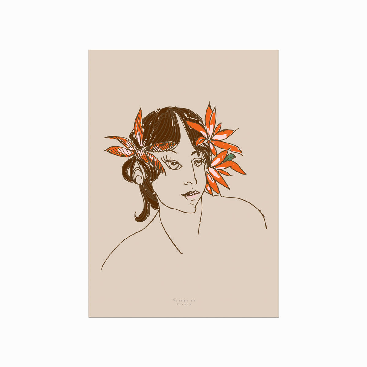 Visage en fleurs