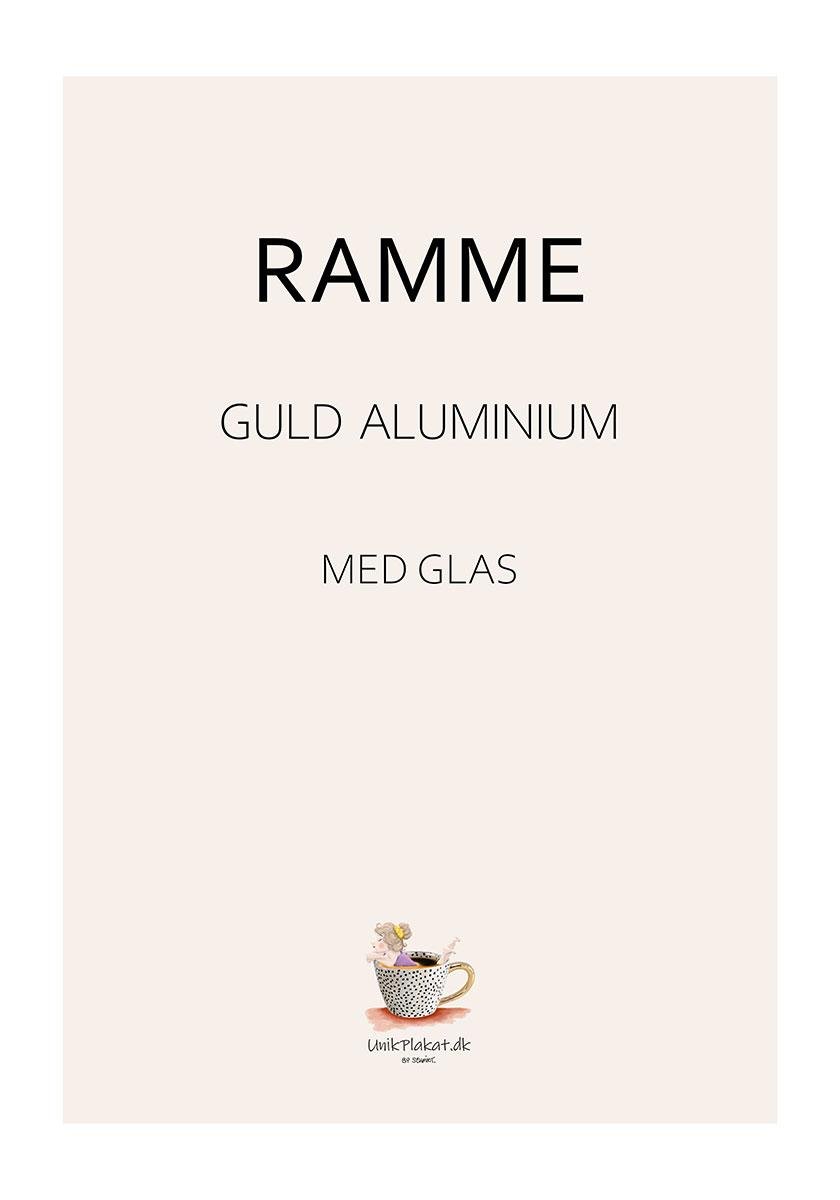 Plakatramme guld  -  kvalitetsramme af aluminium med ægte glas