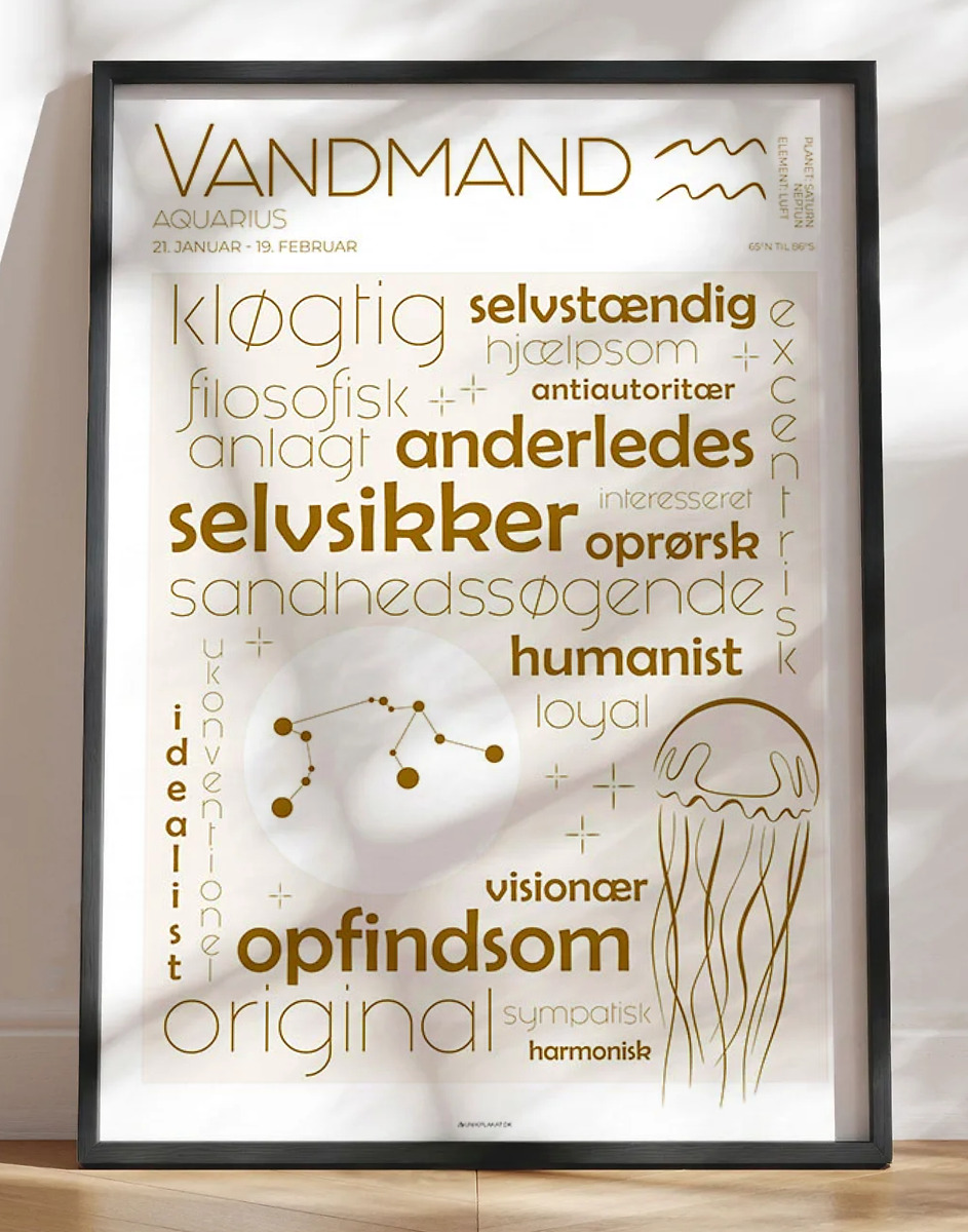 Plakat stjernetegn vandmand