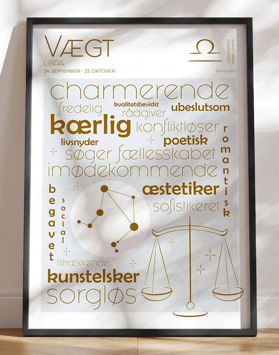 Plakat stjernetegn vægt