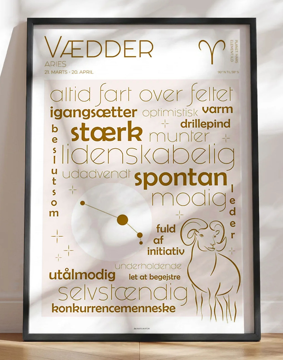 Plakat stjernetegn vædder