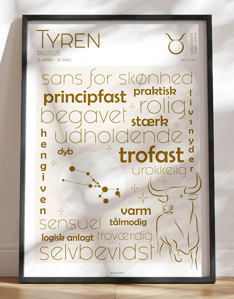 Plakat stjernetegn tyr