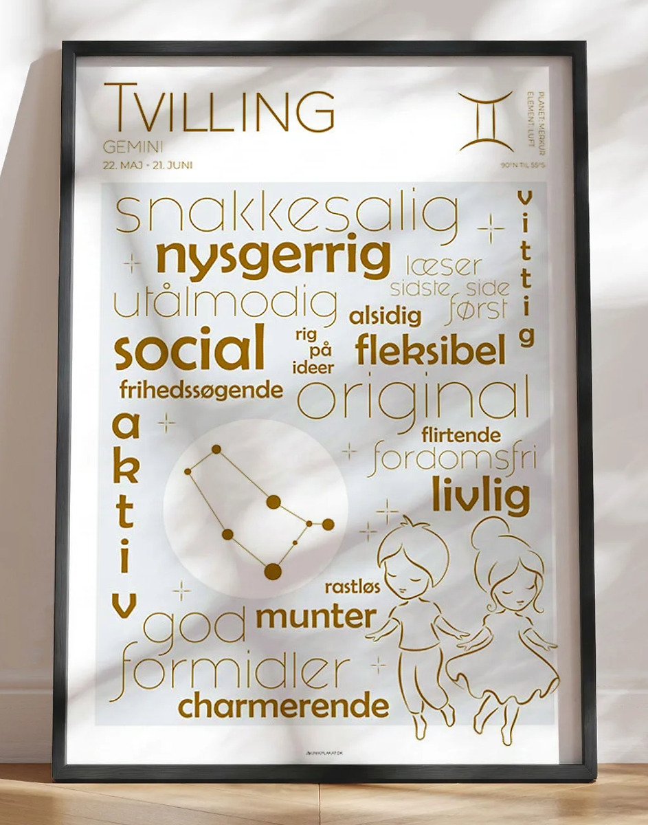 Plakat stjernetegn tvilling
