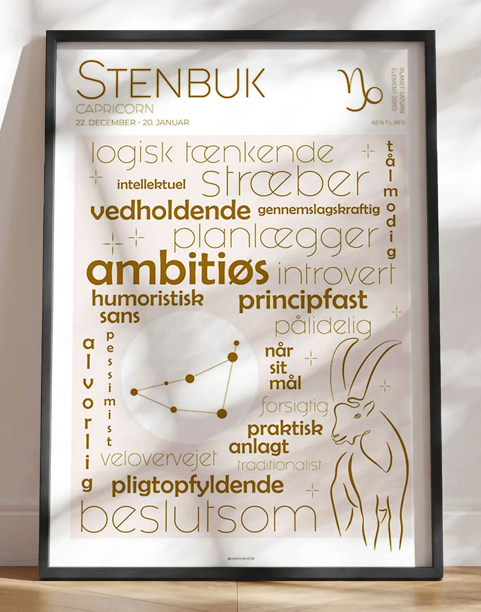Plakat stjernetegn stenbuk