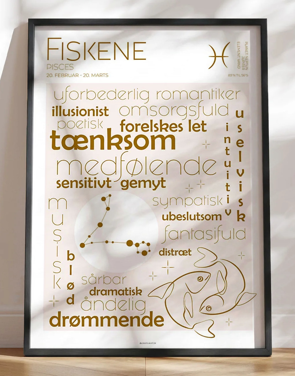 Plakat stjernetegn fisk