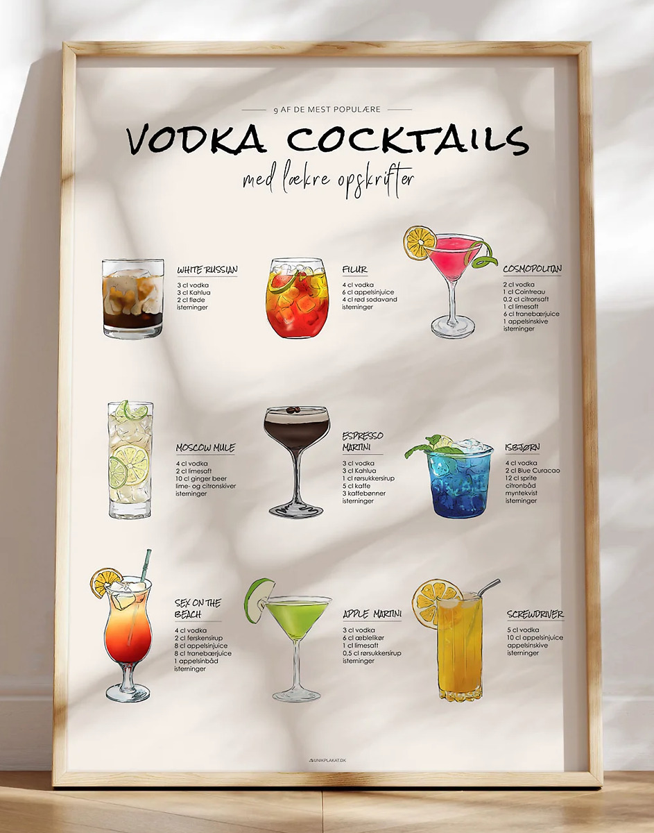 Drinks med vodka - 9 opskrifter på vodka cocktails