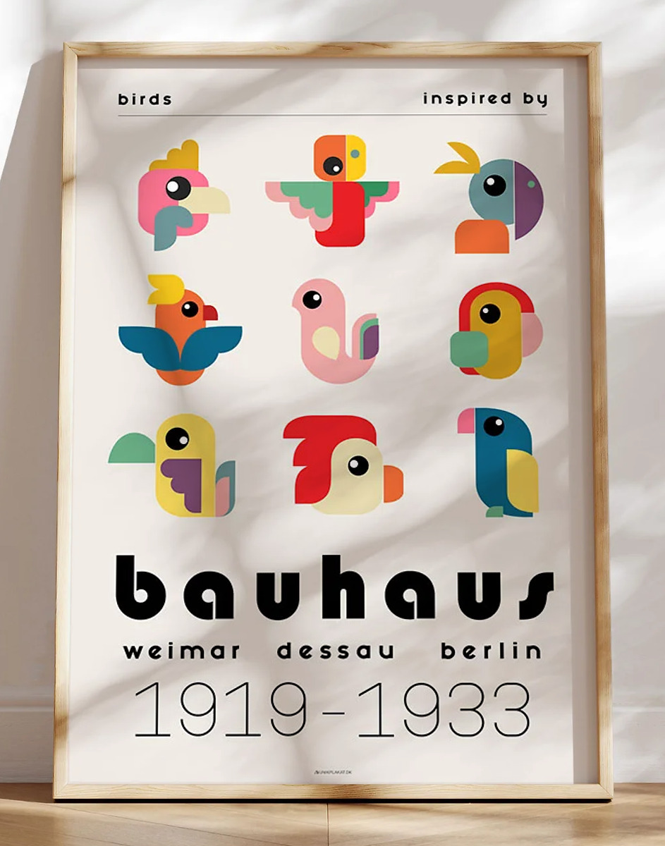 Bauhaus plakat - Birds inspired by Bauhaus