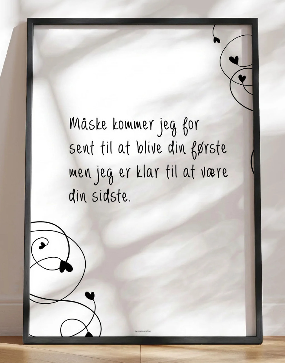 Romantisk citatplakat - Din sidste