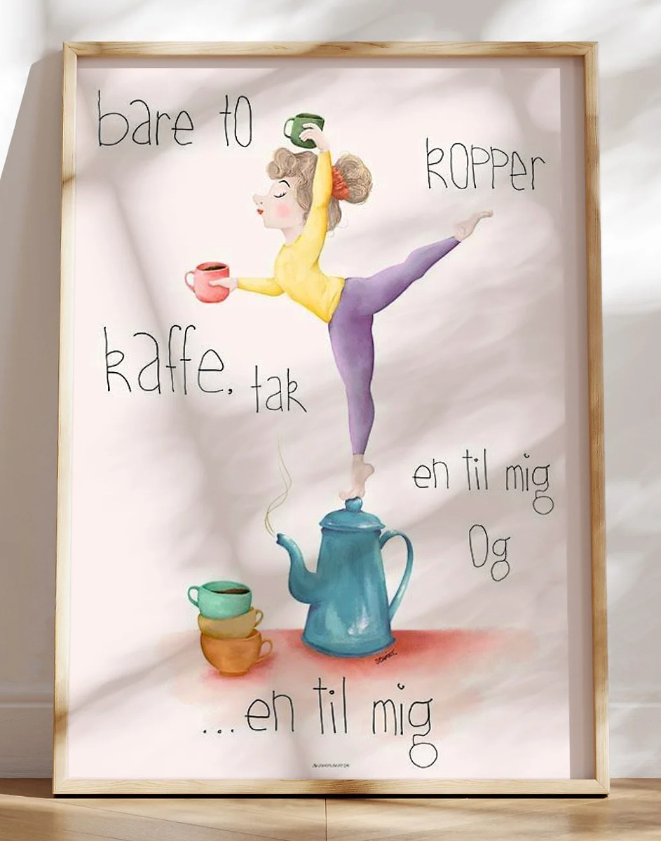 Kaffeplakat - Bare to kopper kaffe