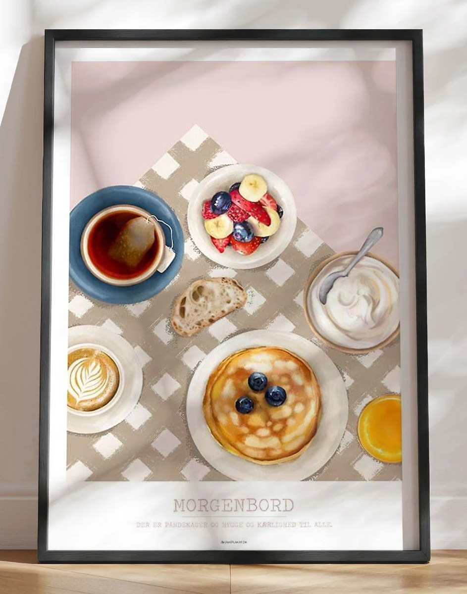 Morgenmad plakat - Hyggelig plakat med morgenbord