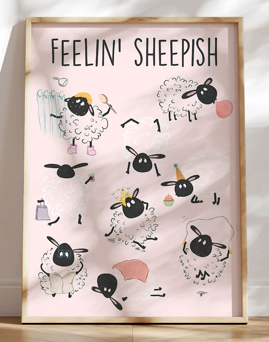 Plakat med får - Feelin' sheepish