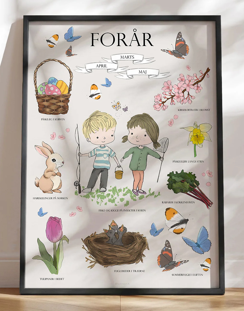 Forårsplakat - børneplakat med forårsmotiver