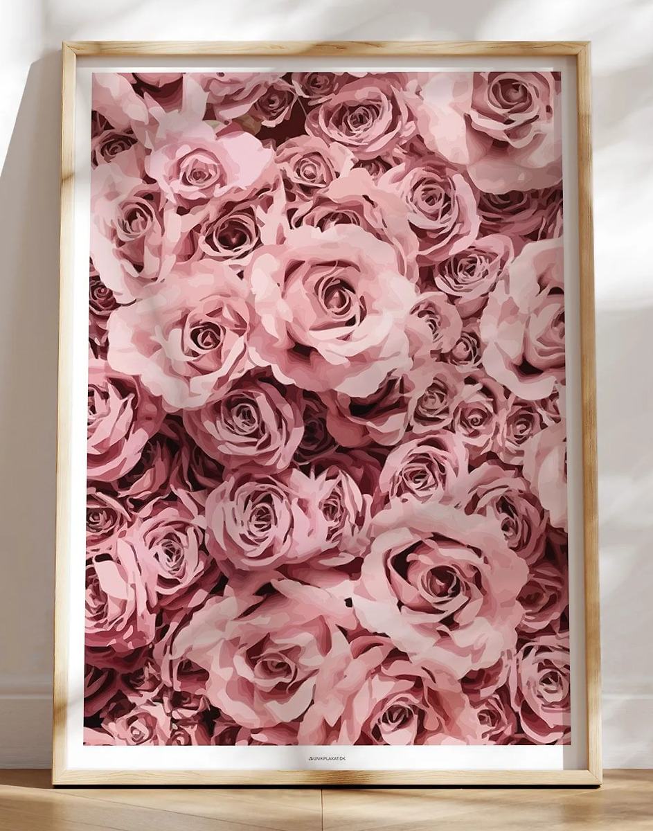Grafisk plakat - Pink roses