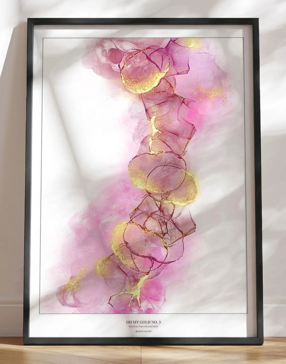 Oh my gold no. 3 - kunstplakat med grafisk guldeffekt