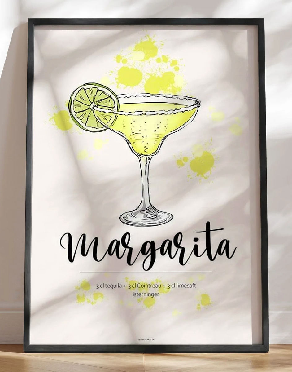 Margarita opskrift plakat