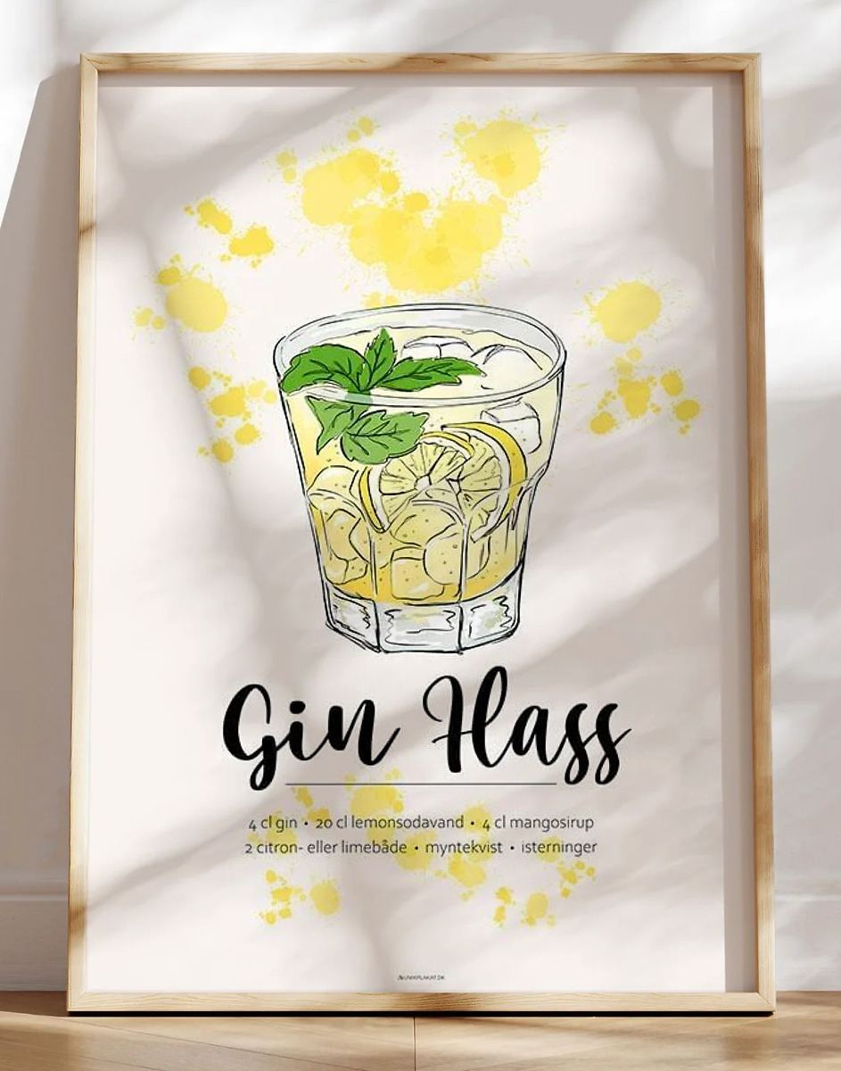 Gin Hass opskrift plakat