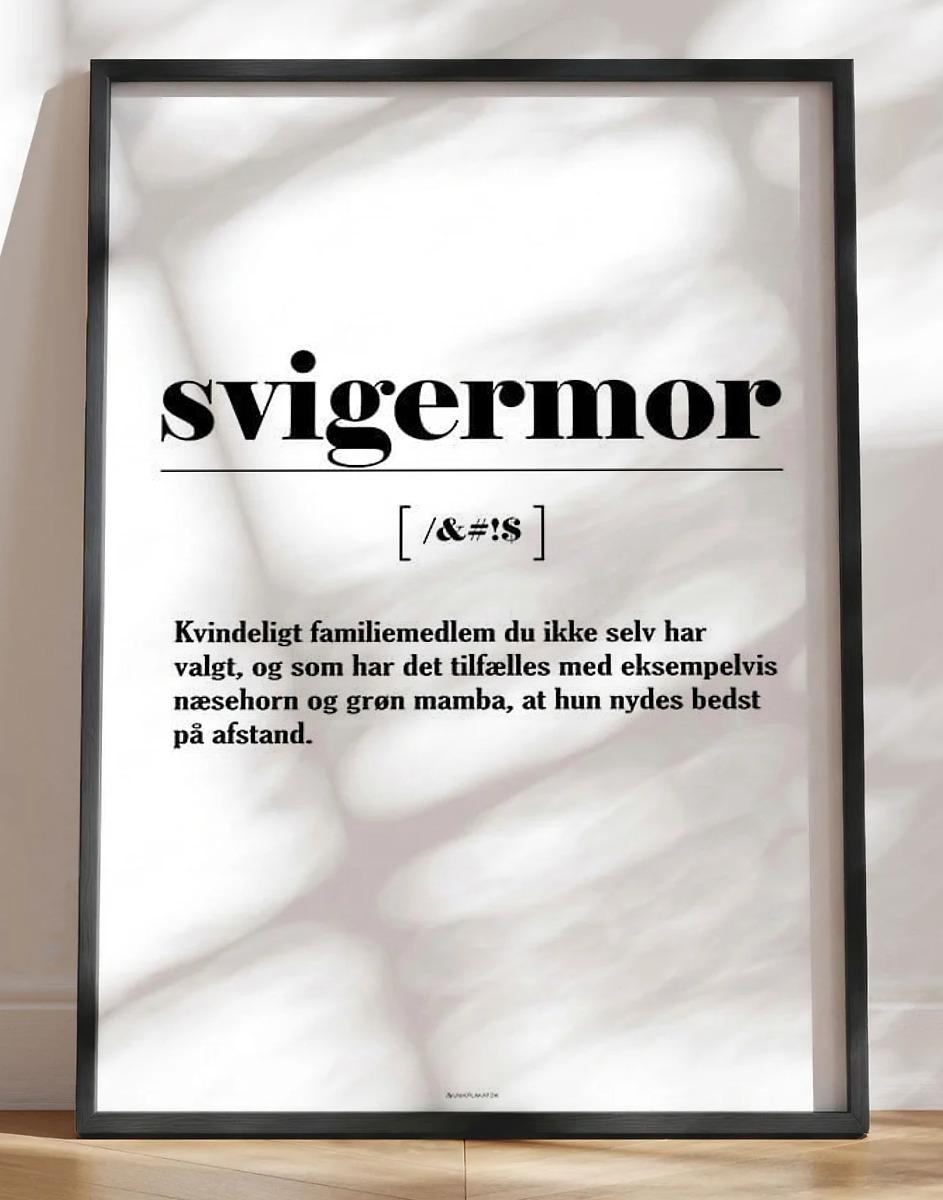 Svigermor - definitionsplakat
