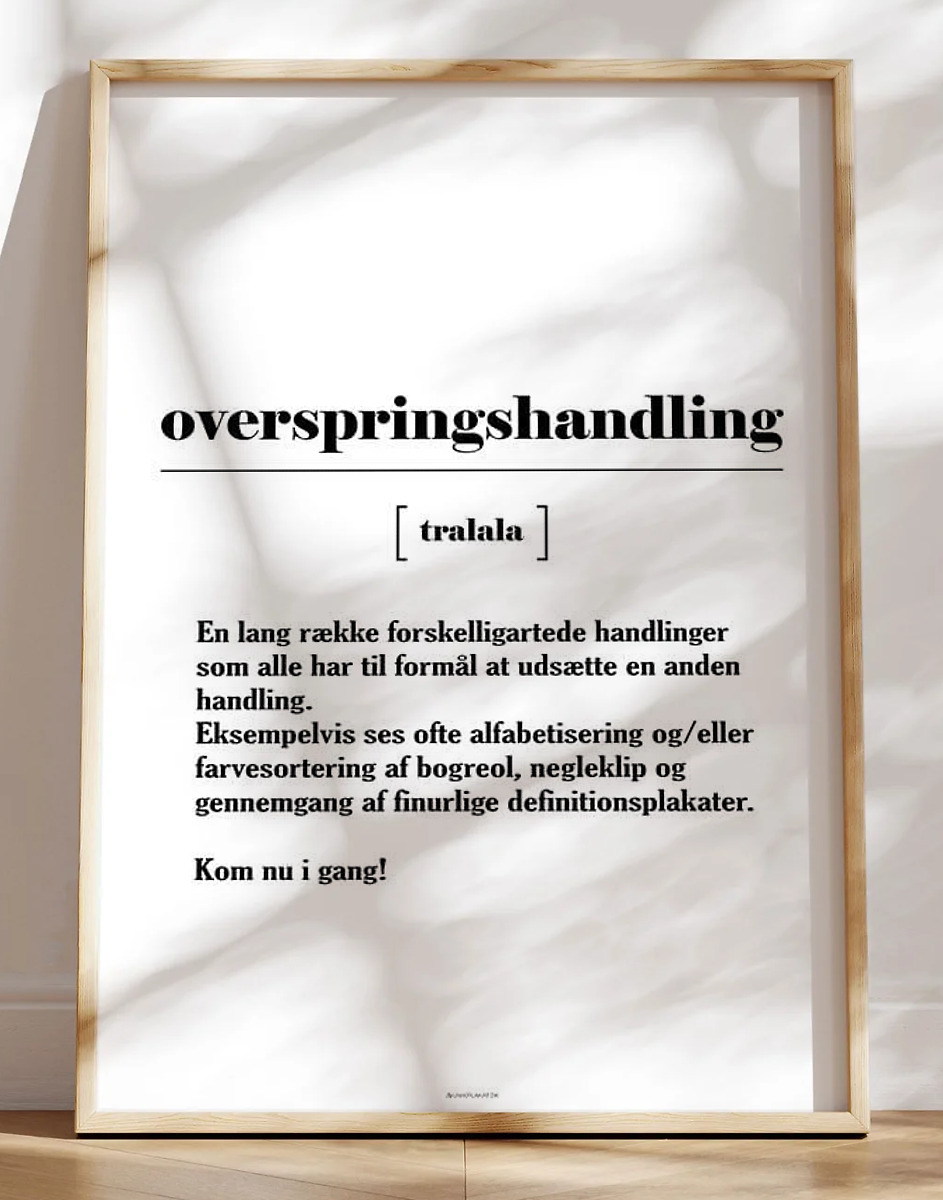 Definitionsplakat - Overspringshandling