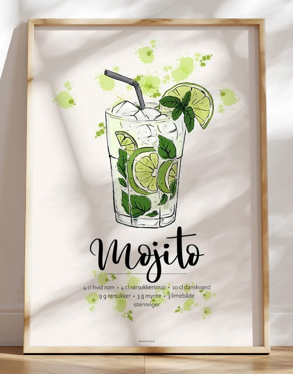 Mojito opskrift plakat