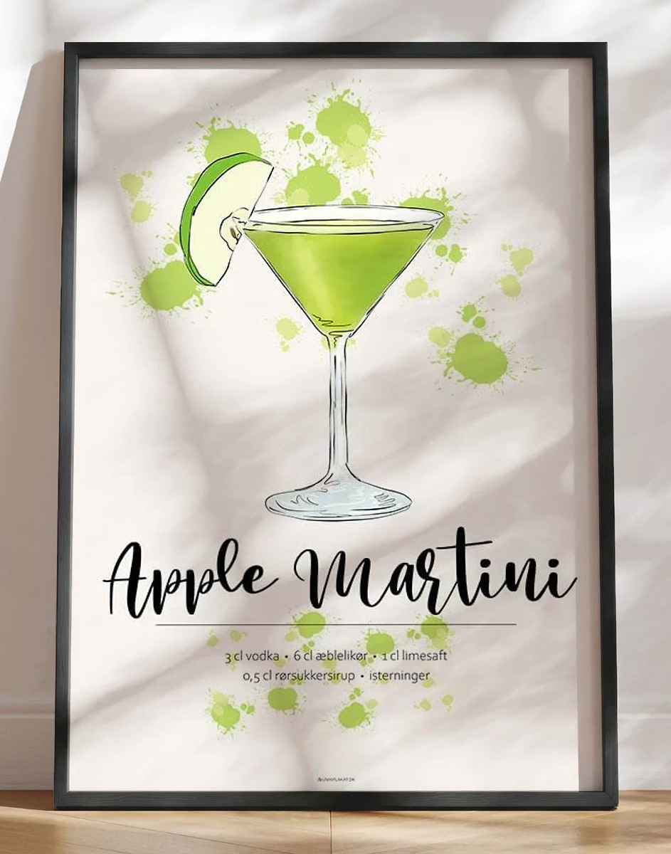 Apple Martini opskrift plakat