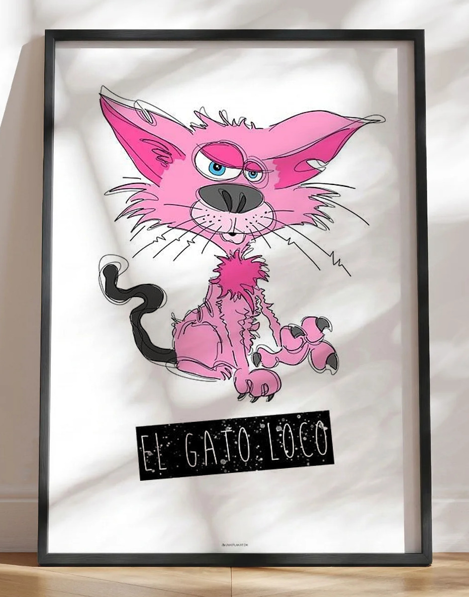 Farverige plakat - El Gato Loco