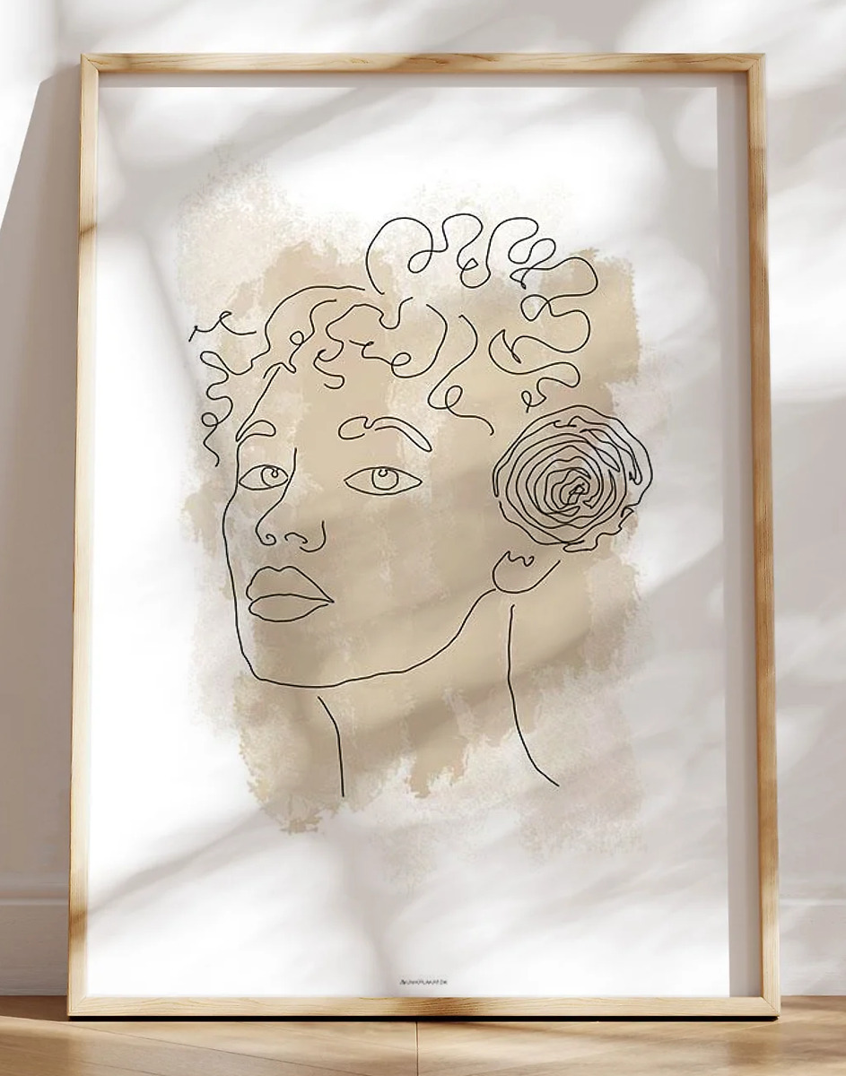 Kunstplakat - Woman in beige no. 3