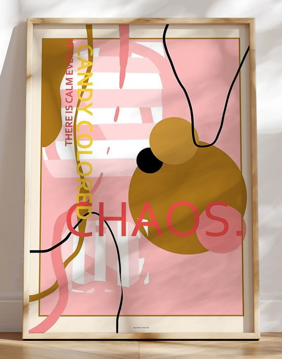 Farverig kunstplakat - Candy colored chaos