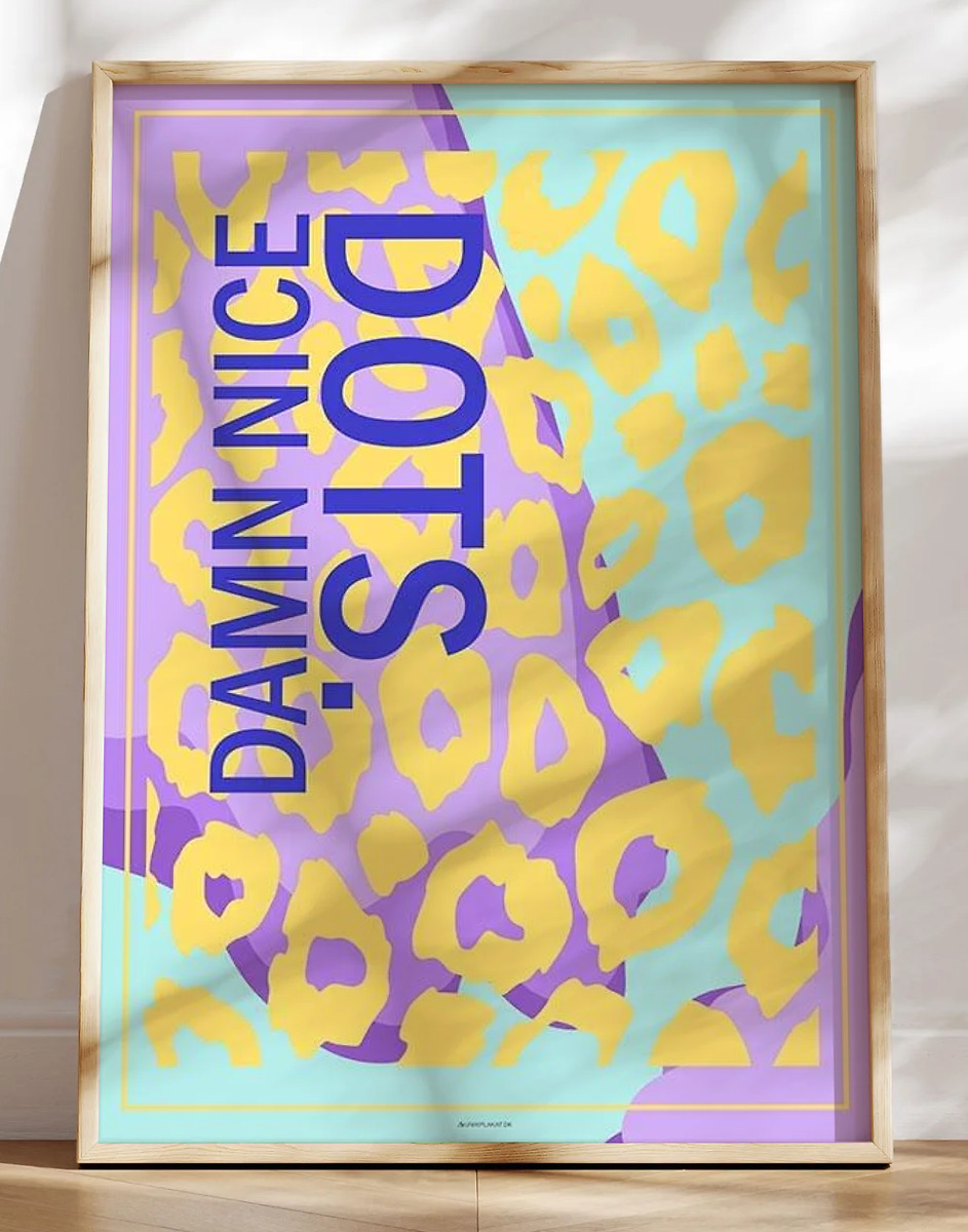 Grafisk plakat - Damn nice dots