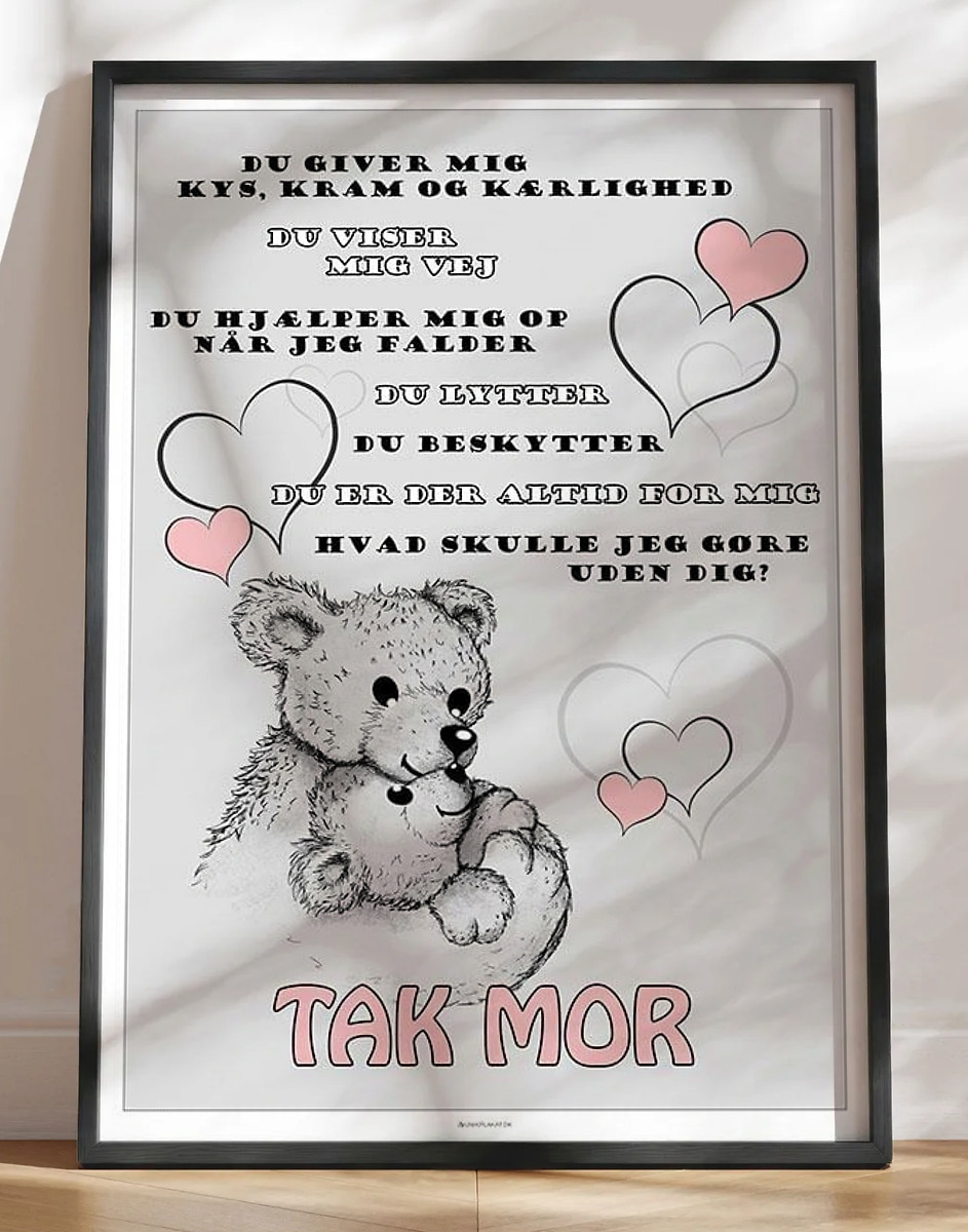 Mors dag plakat med bamser