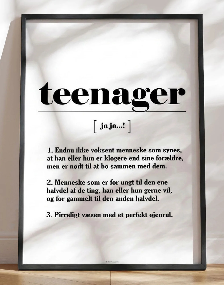 Definitionsplakat - teenager