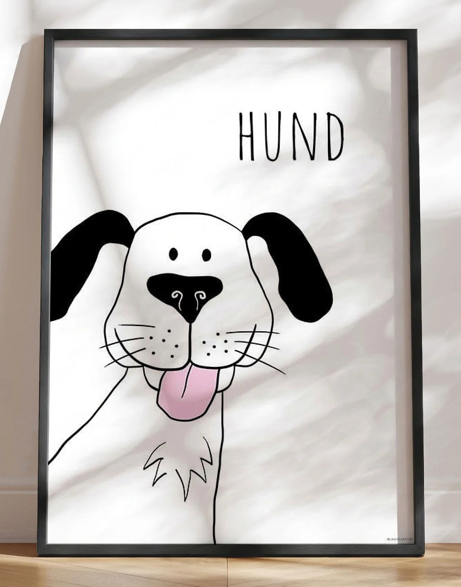 Enkel børneplakat med hund