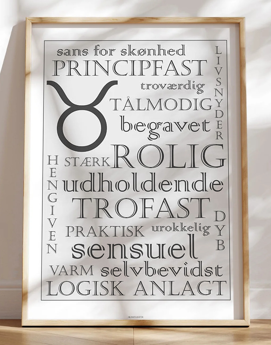 Stjernetegnplakat tyr karaktertræk