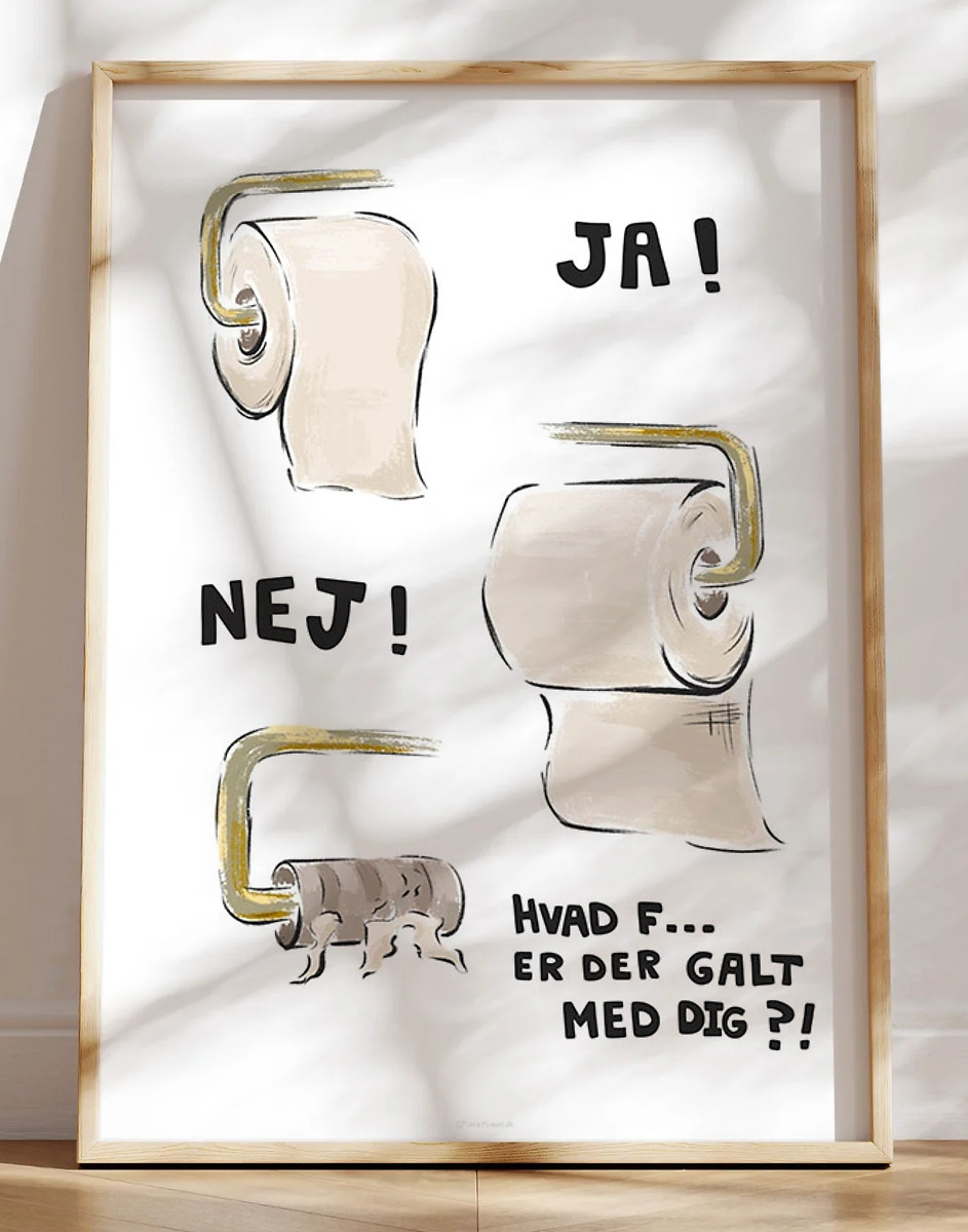 Plakat til toilettet - Toiletrullen