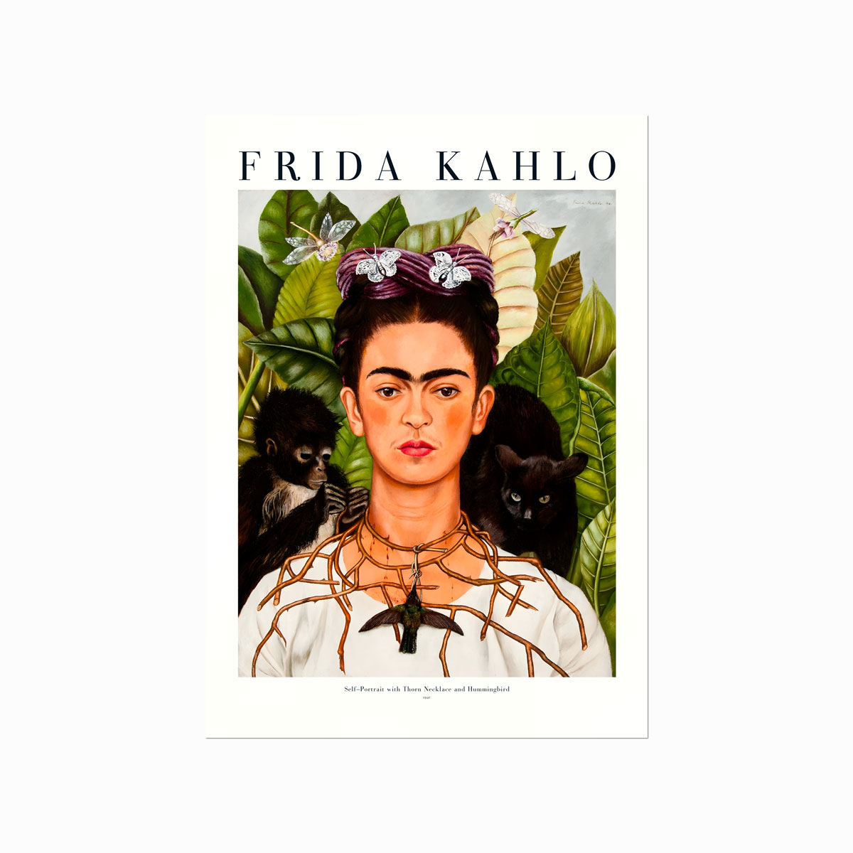 Frida Kahlo  Self Portrait with Thorn Necklace and Hummingbird