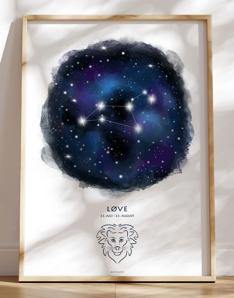 Plakat med stjernebillede løven