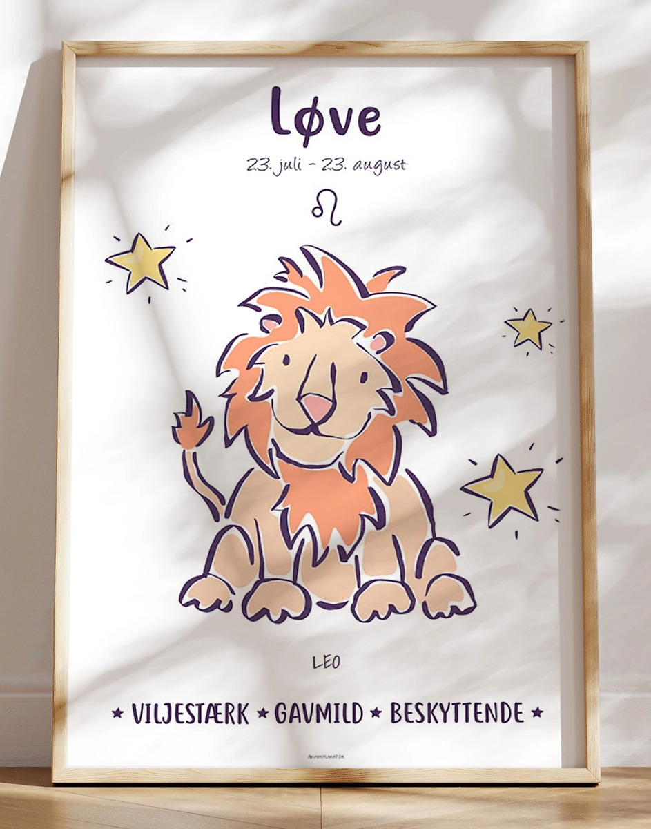 Stjernetegn plakat løve