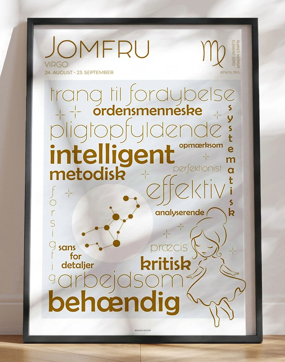 Plakat stjernetegn jomfru