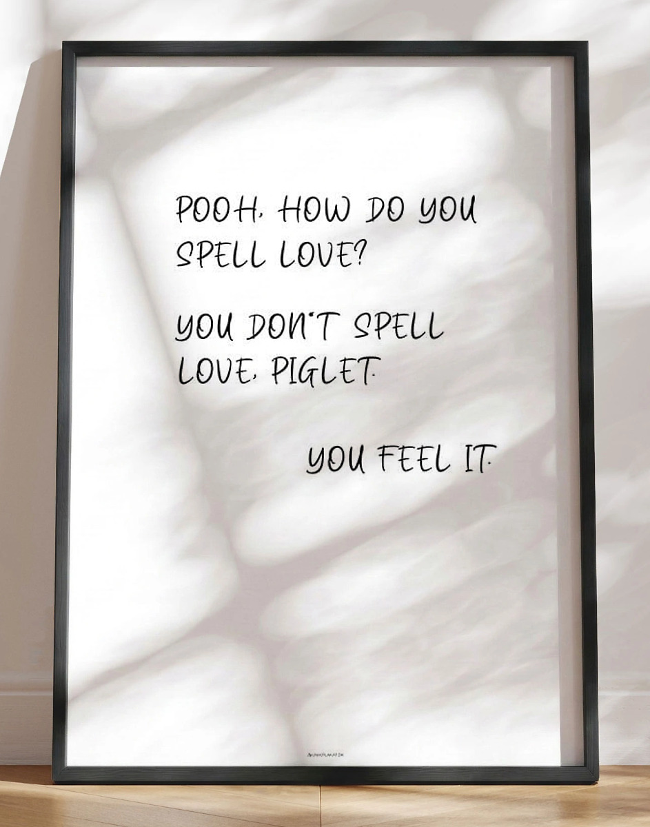 Peter Plys plakat - You don't spell love
