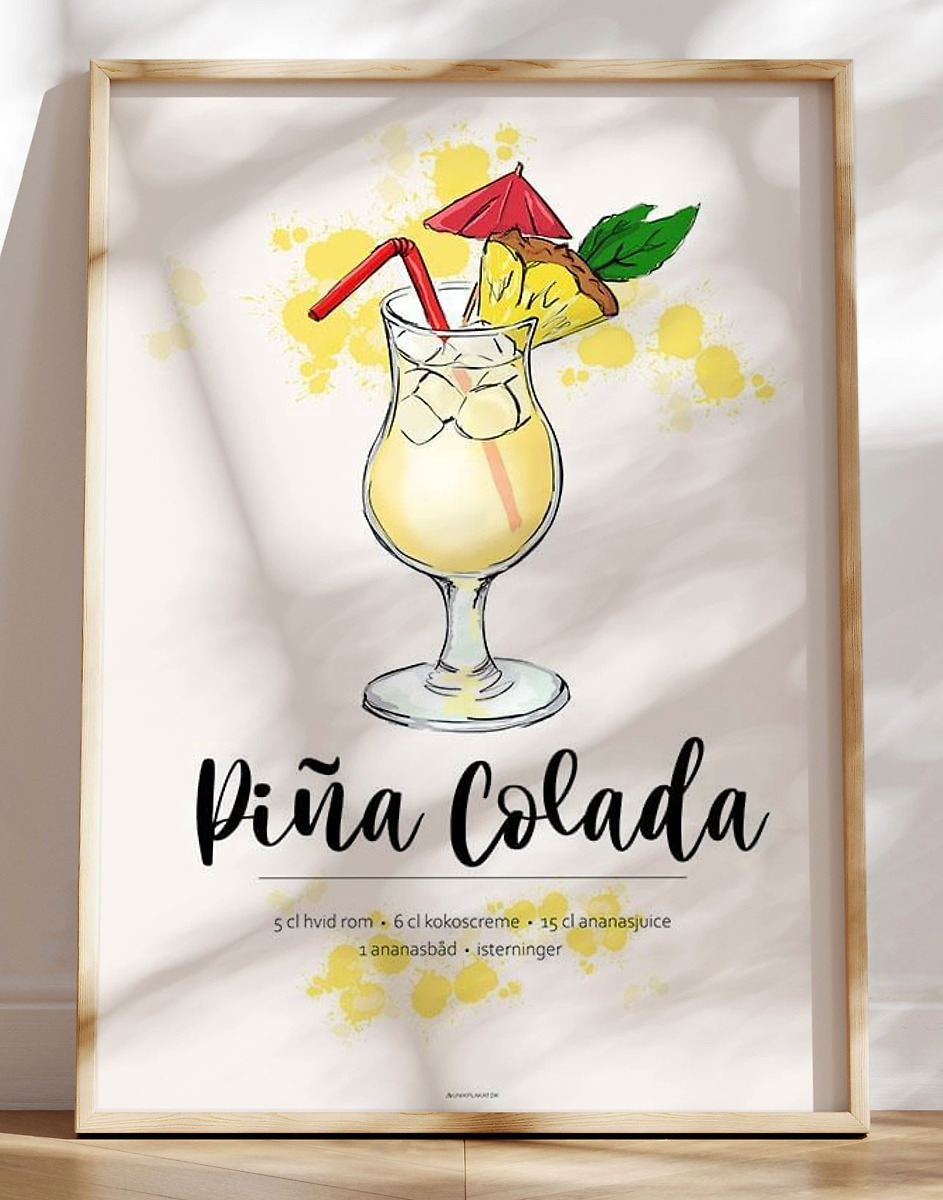 PiÃ±a Colada opskrift plakat