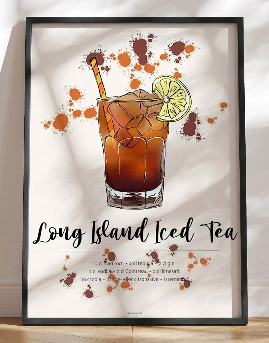 Long Island Iced Tea opskrift plakat
